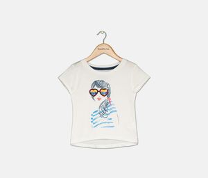 Toddler Girls Sunset Dream Cotton T-Shirt  White