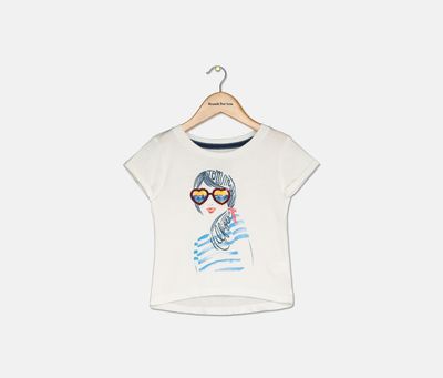 Toddler Girls Sunset Dream Cotton T-Shirt  White