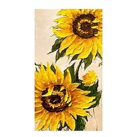 Handmade Hand Painted Oil Painting Wall Art Abstract Yellow Sun Flower Home Decoration Decor Rolled Canvas No Frame Unstretched miniinthebox - thumbnail