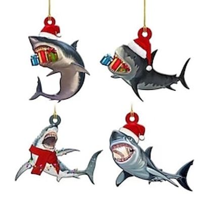 Christmas Ornament Xmas Tree 2D Acrylic Hanging Pendants Decorative Exquisite Home Farmhouse Party Decor Lightinthebox