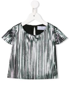 Le Gemelline By Feleppa pleated lamé blouse - SILVER