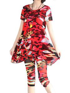 2PCS Sexy Floral Casual Yoga Suits
