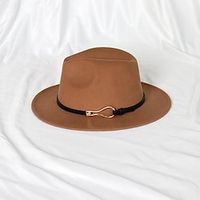 Hats Wool Acrylic Fedora Hat Formal Wedding Simple Retro With Metallic Buckle Pure Color Headpiece Headwear Lightinthebox - thumbnail