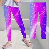 Kids Girls' Leggings Graphic Active Outdoor 3-12 Years Summer Pink Purple Lightinthebox