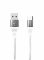 Levore 6ft Nylon Braided Uab A To Usb C Cable-(White)-(LCS322-WH)