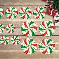 Christmas Colorful Candy Sticker 3d Removable Wall Sticker False Window Living Room Sticker Lightinthebox - thumbnail