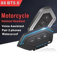 StarFire X6 Helmet Headset Motorbike Interphone Motorcycle BT-compatible Intercom Stereo Headset For Cell Phone Lightinthebox - thumbnail