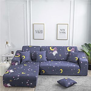 Cartoon Stars Print Dustproof All-powerful Slipcovers Stretch L Shape Sofa Cover Super Soft Fabric Couch Cover Sofa Furniture Protector With One Free Boster Case Lightinthebox
