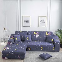 Cartoon Stars Print Dustproof All-powerful Slipcovers Stretch L Shape Sofa Cover Super Soft Fabric Couch Cover Sofa Furniture Protector With One Free Boster Case Lightinthebox - thumbnail