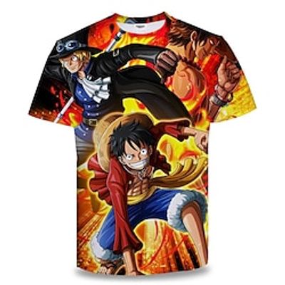 One Piece Cosplay T-shirt Cartoon Manga Print Graphic T-shirt For Men's Women's Unisex Adults' 3D Print 100% Polyester Party Festival Lightinthebox