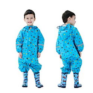 Kids Unisex Puddle Suit Raincoat Long Sleeve Blue Cartoon Star Animal Pocket Reflective Strip Cute 2-6 Years Lightinthebox