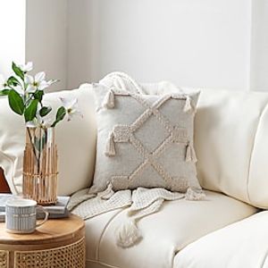 Cushion Cover Fringed Geometric Embroidered Pillowcase Living Room Bedroom Lightinthebox