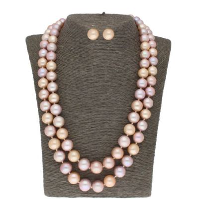 Sri Jagdamba Pearls 2 Line Knoted Pearl Set - JPJUL-20-124
