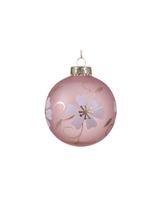 Kaemingk Decoris 8cm Bauble Shatterproof Flower Pink