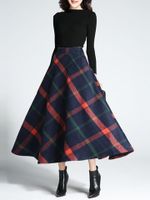 Women High Waist Plaid Skirts