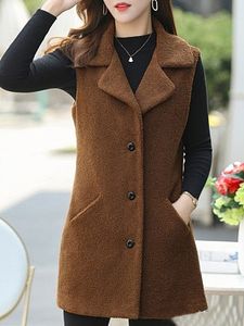 Women's Fashion Single-breasted Thick Solid Color Waistcoat