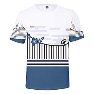 Inspired by Demon Slayer Cosplay Cosplay Costume T-shirt Terylene Stripes Printing T-shirt For Women's  Men's Lightinthebox