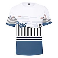 Inspired by Demon Slayer Cosplay Cosplay Costume T-shirt Terylene Stripes Printing T-shirt For Women's  Men's Lightinthebox - thumbnail
