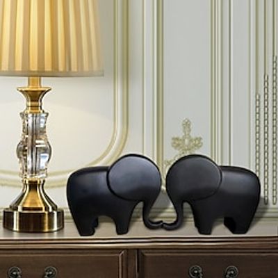 Elephant Statue Home Decor - Animal Modern Resin Collectible Sculptures, Good Luck Gifts for Women and Mom, Elephant Figurines Accent for Living Room,Office, Bedroom, Desktop, Bookshelf Lightinthebox