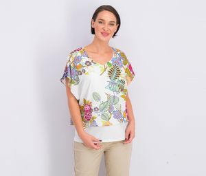 Womens Floral Blouse  White Floral
