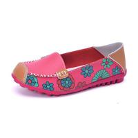 Floral Print Color Matching Soft Comfortable Slip On Flat Sh