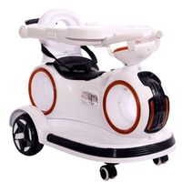 Megastar Ride On 6V Flying Saucer Car With Pull Handle & Dish Pad¬†- White (UAE Delivery Only)