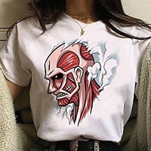 Inspired by Attack on Titan Cosplay Anime Cartoon Polyester / Cotton Blend Print Harajuku Graphic Kawaii T-shirt For Women's / Men's miniinthebox