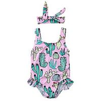 Baby Girls' Basic Floral Print Sleeveless Romper Blushing Pink miniinthebox - thumbnail