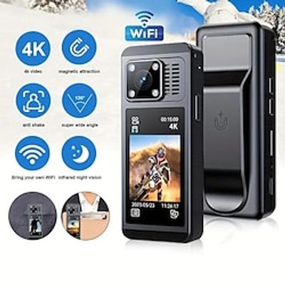 Law Enforcement Camera 4K Ultra HD Mini Body Camera With 2-inch Touch Screen  32GB Card WiFi Night Vision Clip-on Design Security Monitoring Evidence Collection And Capturing Precious Moments Lightinthebox