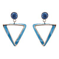 JASSY Blue 3D Triangle Crystal Earrings