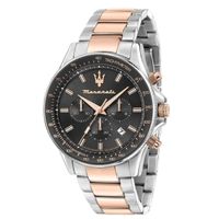 Maserati Sfida 44mm CHR Gray Dial BR SS+RG Men's Watch - R8873640021