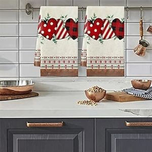 Kitchen Cleaning Dishwashing Towels, Valentine's Day Absorbent Towels, Love Printed Kitchen Towels Lightinthebox