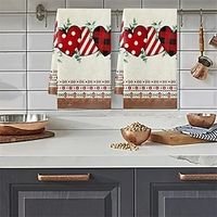 Kitchen Cleaning Dishwashing Towels, Valentine's Day Absorbent Towels, Love Printed Kitchen Towels Lightinthebox - thumbnail