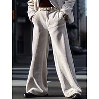 Men's Dress Pants Corduroy Pants Trousers Suit Pants Pocket Plain Comfort Breathable Outdoor Daily Going out Cotton Blend Fashion Casual White Brown Lightinthebox - thumbnail