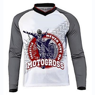 21Grams Men's Long Sleeve Cycling Jersey Dirt Bike Jersey Winter Summer Fleece Spandex Polyester Grey Bike Jersey Motorcyle Clothing Top Mountain Bike MTB Road Bike Cycling UV Resistant Quick Dry miniinthebox