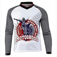 21Grams Men's Long Sleeve Cycling Jersey Dirt Bike Jersey Winter Summer Fleece Spandex Polyester Grey Bike Jersey Motorcyle Clothing Top Mountain Bike MTB Road Bike Cycling UV Resistant Quick Dry miniinthebox - thumbnail