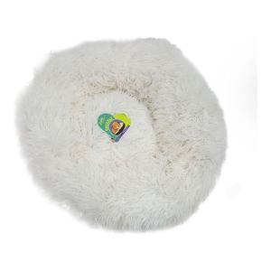 Nutrapet Grizzly Velor Plush Round Pet Bed White Large - 71 x 20 cm