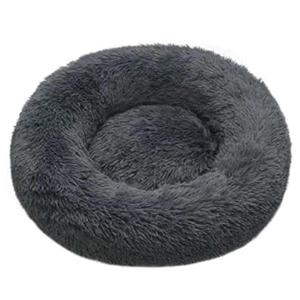 Coco Kindi Soft Plush Round Bed- Dark Grey 50Cm Medium