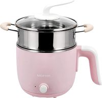 Krypton Electric Multi-Cooker With Lid , Portable Pan, Non-Stick, 1.2L-(Pink)-(KNMC6313)