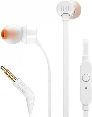 JBL Tune 110, Wired In-Ear Headphones, With JBL Pure Bass Sound, Built-in Microphone- White