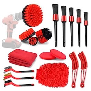 18PCS Car Cleaning Tools Kit with Detailing Brush Set Power Scrubber Drill Brush For Car Cleaning Dirt Dust Clean Tools Lightinthebox
