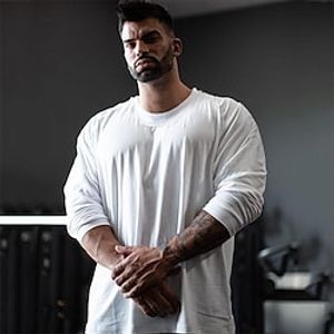 Men's Workout Shirt Running Shirt Long Sleeve Top Athletic Athleisure Winter Breathable Quick Dry Soft Fitness Running Jogging Sportswear Activewear Solid Colored Black Grey White Lightinthebox
