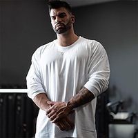 Men's Workout Shirt Running Shirt Long Sleeve Top Athletic Athleisure Winter Breathable Quick Dry Soft Fitness Running Jogging Sportswear Activewear Solid Colored Black Grey White Lightinthebox - thumbnail