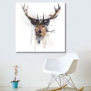 Abstract Elk Head Canvas Painting