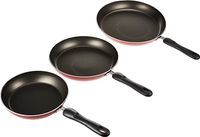 Prestige PR21784 Aluminum Non-Stick Frying Pan Set, 3 Pieces - (Red)-(PR21784)