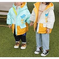 Kids Girls' Puffer Jacket Plaid Adorable Zipper School Coat Outerwear 7-13 Years Spring White Yellow Pink Lightinthebox - thumbnail