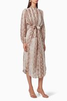 Bellitude Snake-Print Ramie Dress Bellitude Snake-Print Ramie Dress