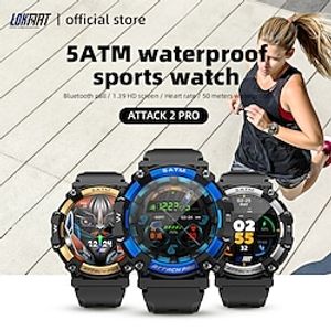 LOKMAT ATTACK 2 PRO Smart Watch 1.39 inch Smartwatch Fitness Running Watch Bluetooth Pedometer Call Reminder Activity Tracker Compatible with Android iOS Women Men Long Standby Hands-Free Calls miniinthebox