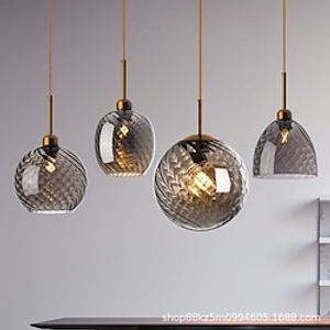 LED Pendant Lights Glass Kitchen Island 10 Hand Blown Glass Lighting Modern Farmhouse Foyer Entryway Light Fixtures Ceiling Hanging Globe Over Table AmberSmoke grey 110-240V Lightinthebox