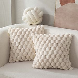 1pc Pineapple Grid Turtle Pattern 3D Soft Plush Throw Pillowcase Cream White Multicolor Suitable For Living Room Sofa Bedroom Home Decor Room Decor miniinthebox